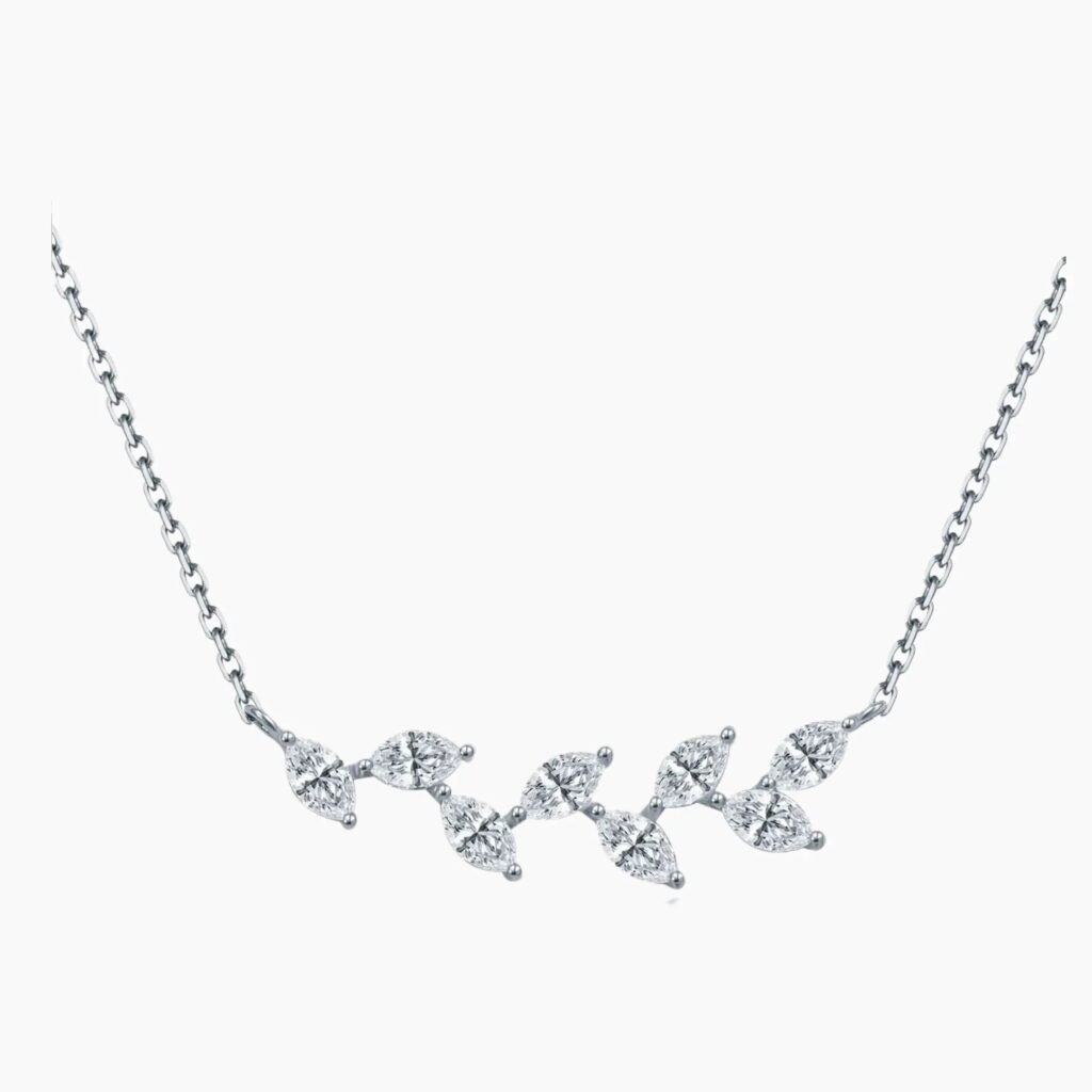 Olive Diamond Leaves Necklace