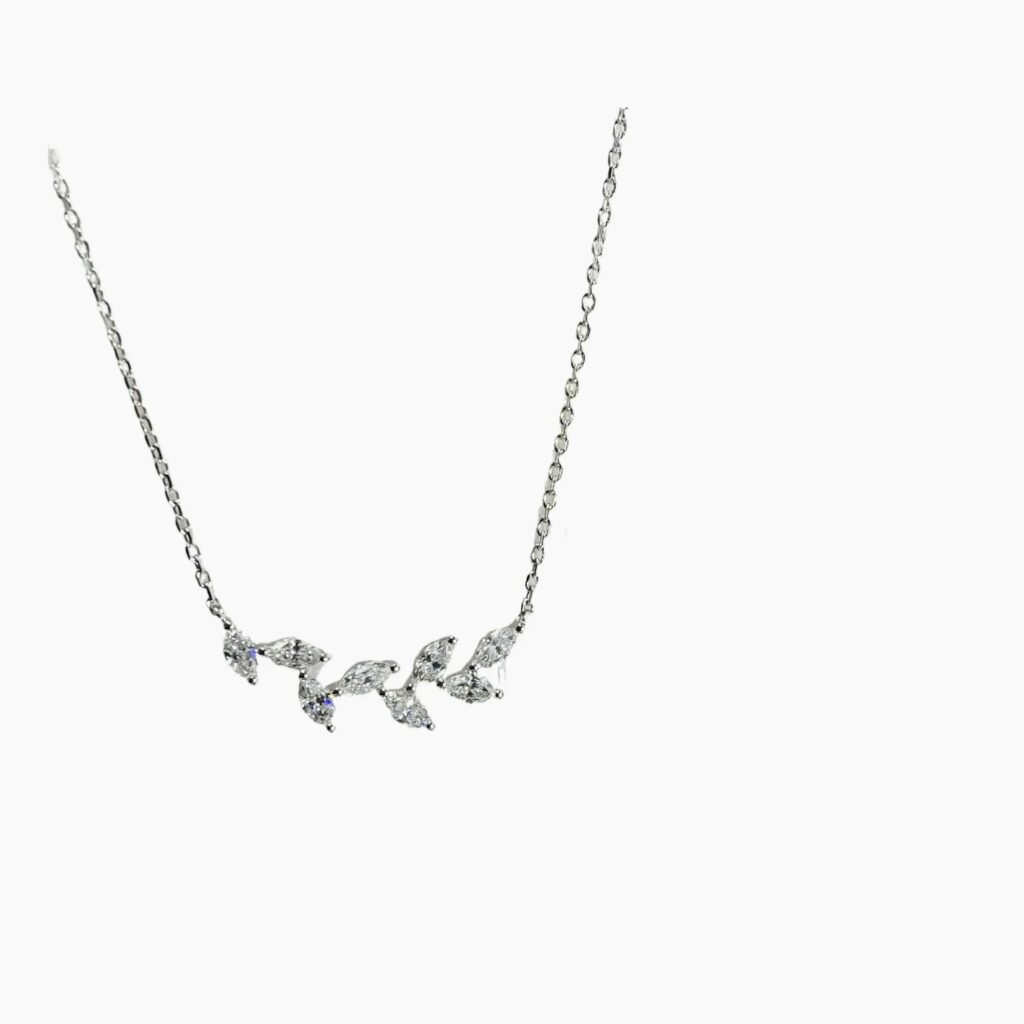 Olive Diamond Leaves Necklace