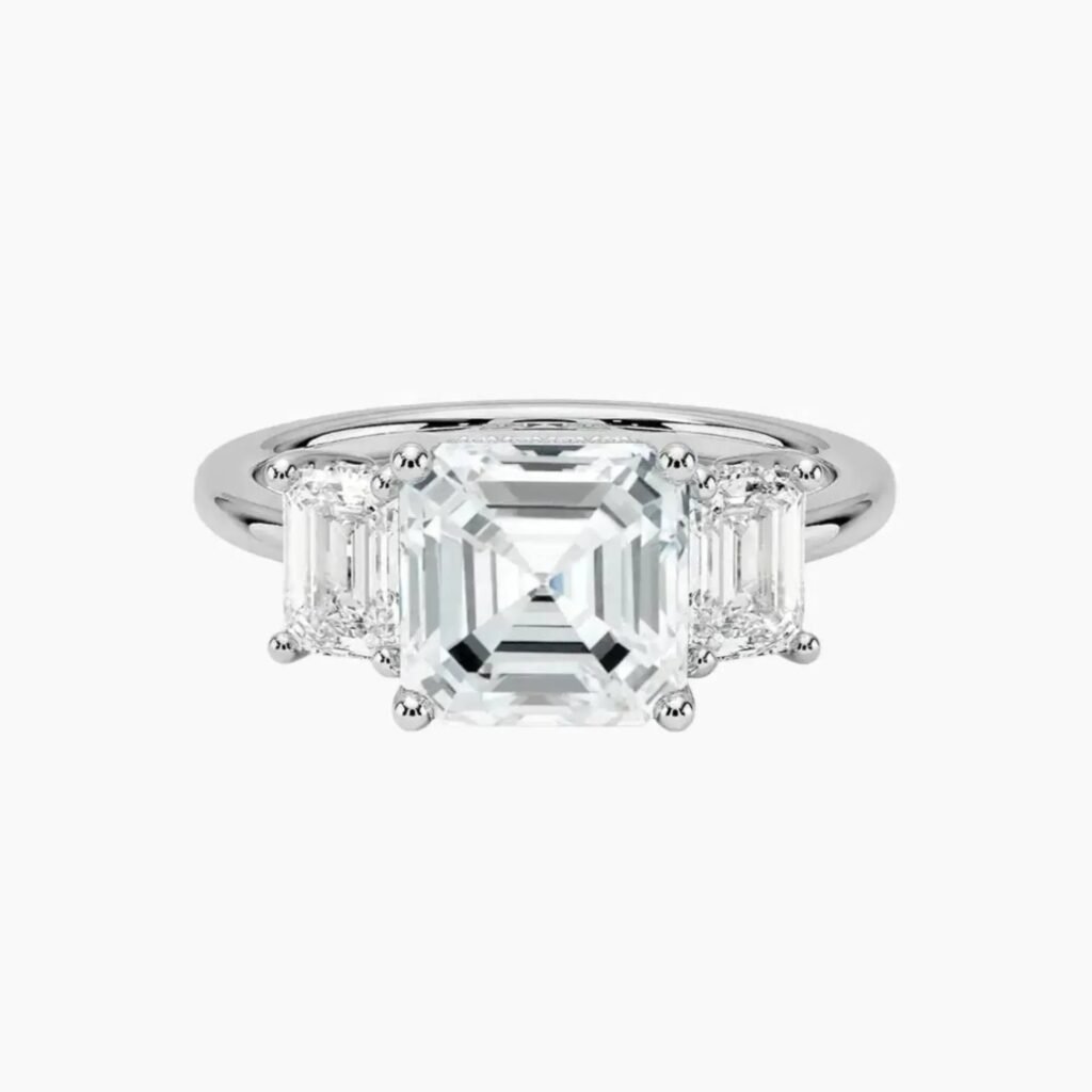Aurelia Hidden Halo Three Stone Asscher