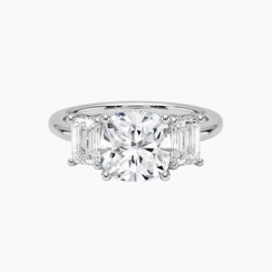 Aurelia Hidden Halo Three Stone Cushion