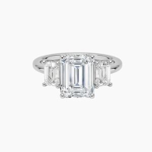Aurelia Hidden Halo Three Stone Emerald