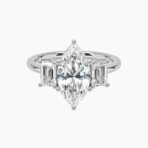 Aurelia Hidden Halo Three Stone Marquise