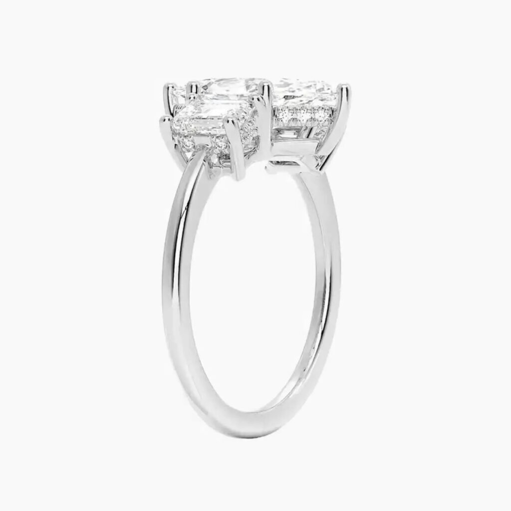 Aurelia Hidden Halo Three Stone Marquise
