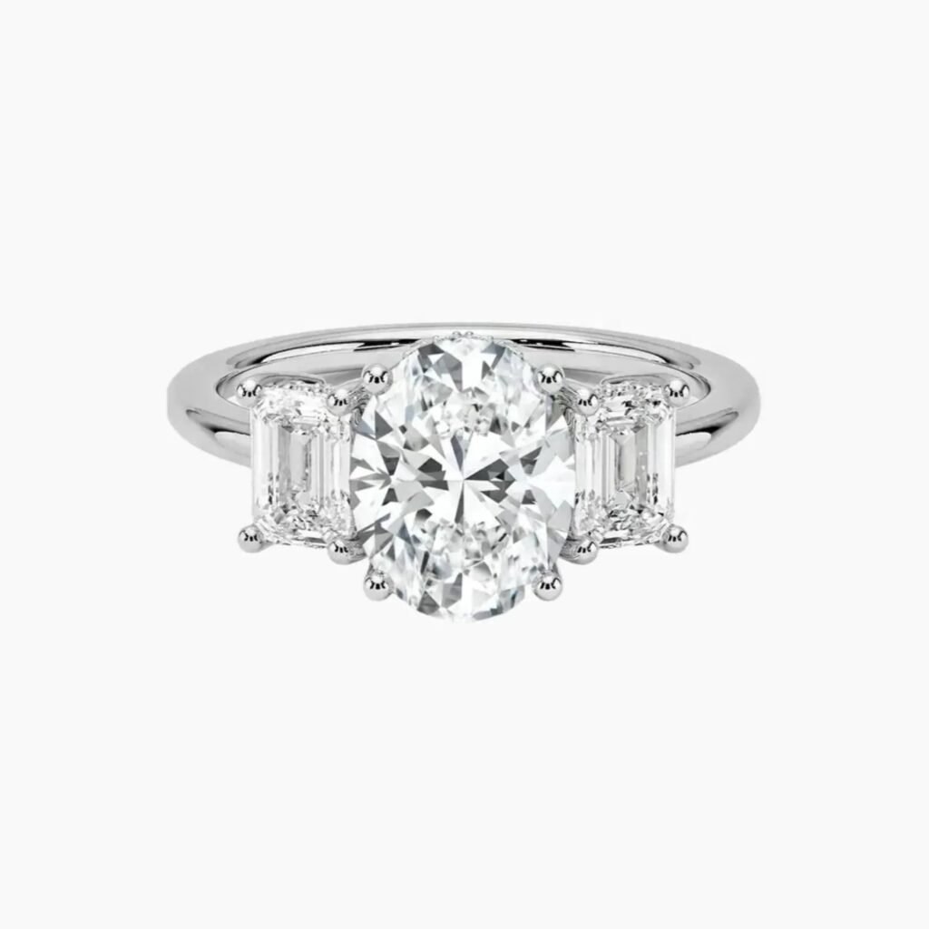 Aurelia Hidden Halo Three Stone Oval