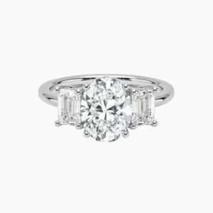 Aurelia Hidden Halo Three Stone Oval