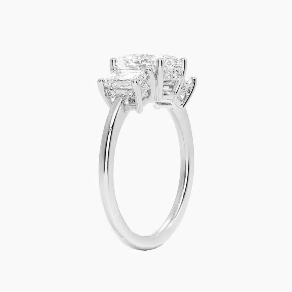 Aurelia Hidden Halo Three Stone Oval