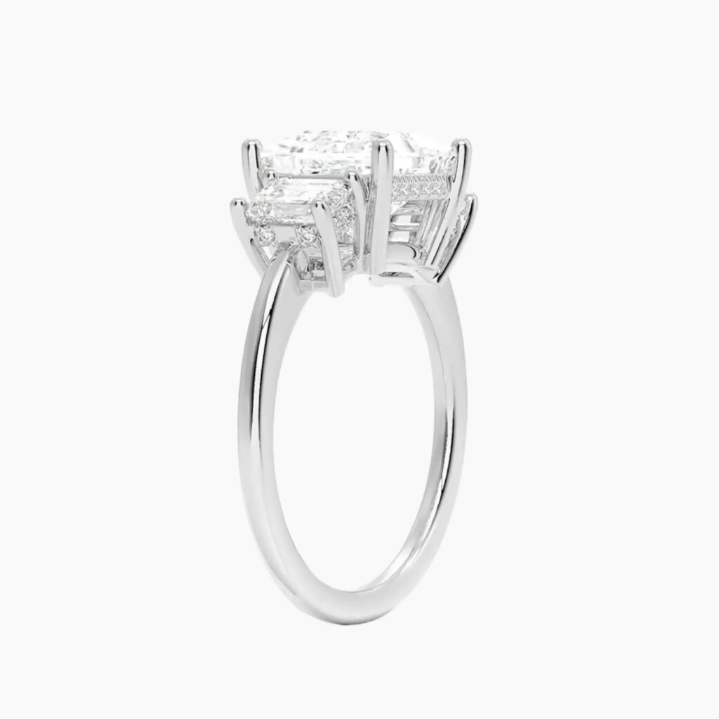 Aurelia Hidden Halo Three Stone Princess