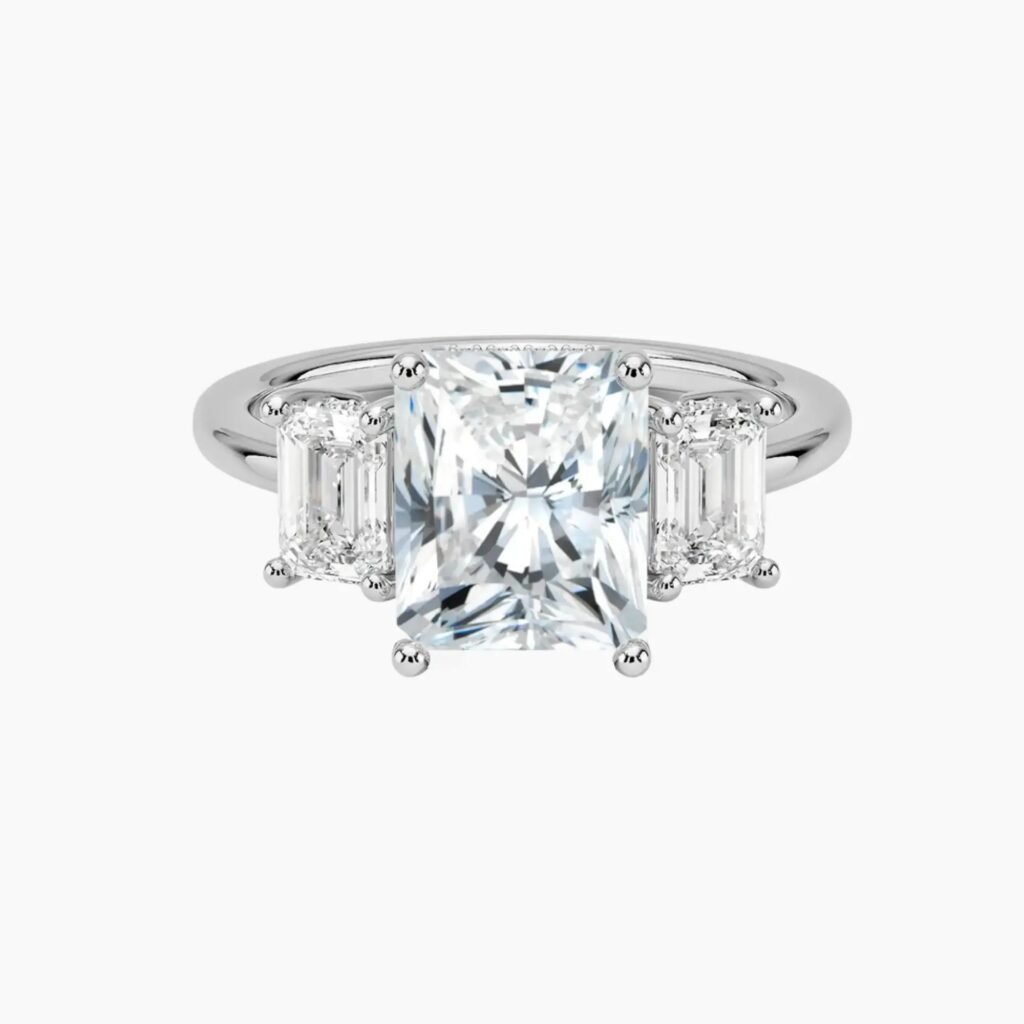 Aurelia Hidden Halo Three Stone Radiant