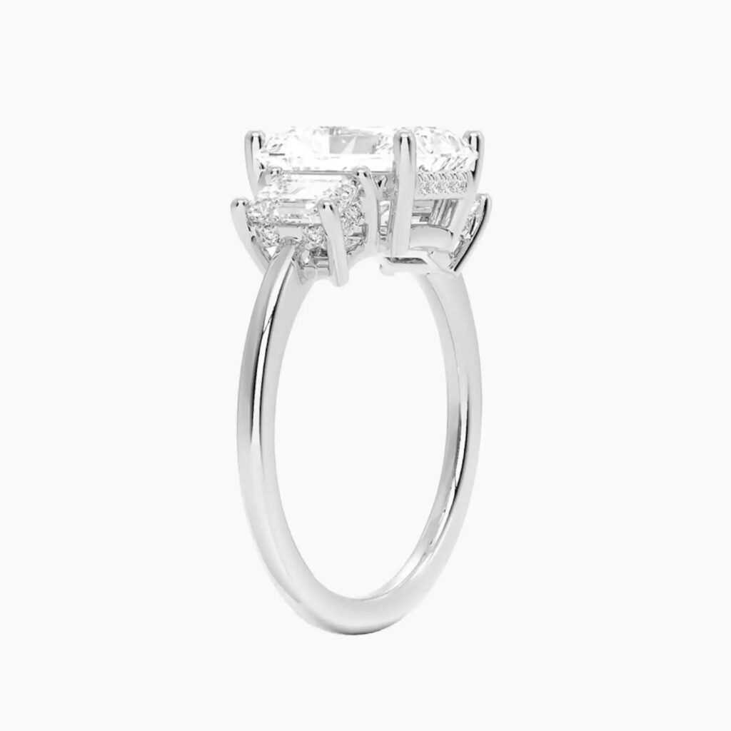 Aurelia Hidden Halo Three Stone Radiant