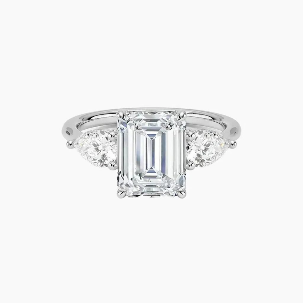 Calliope Three Stone Emerald