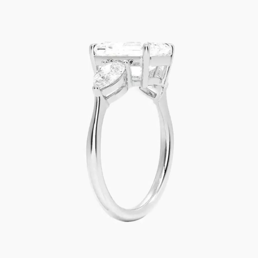 Calliope Three Stone Emerald