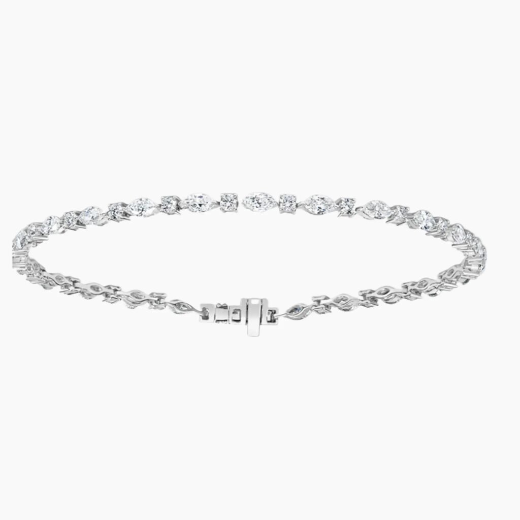 Marquise and Round Tennis Diamond Bracelet
