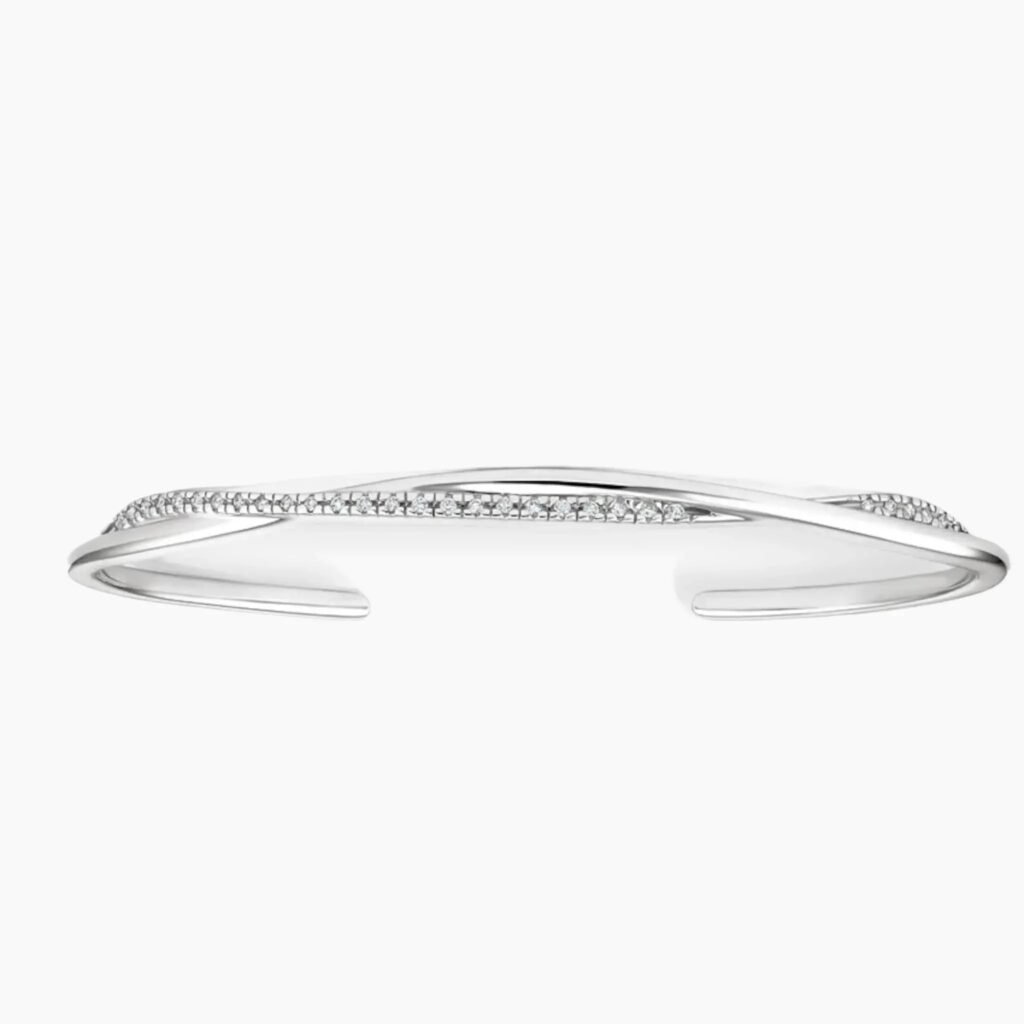Twisted Band Diamond Bangle Bracelet