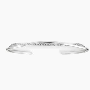 Twisted Band Diamond Bangle Bracelet