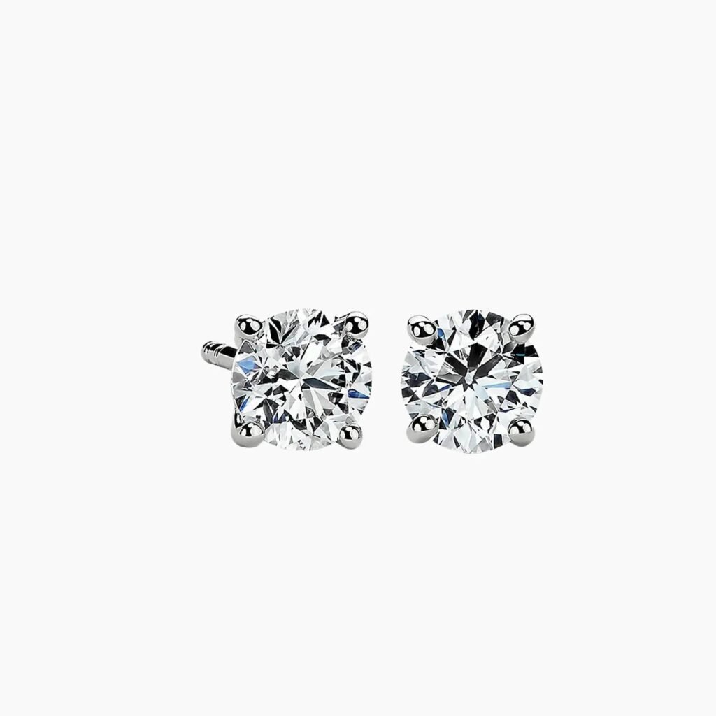 Round Diamond Stud Earrings