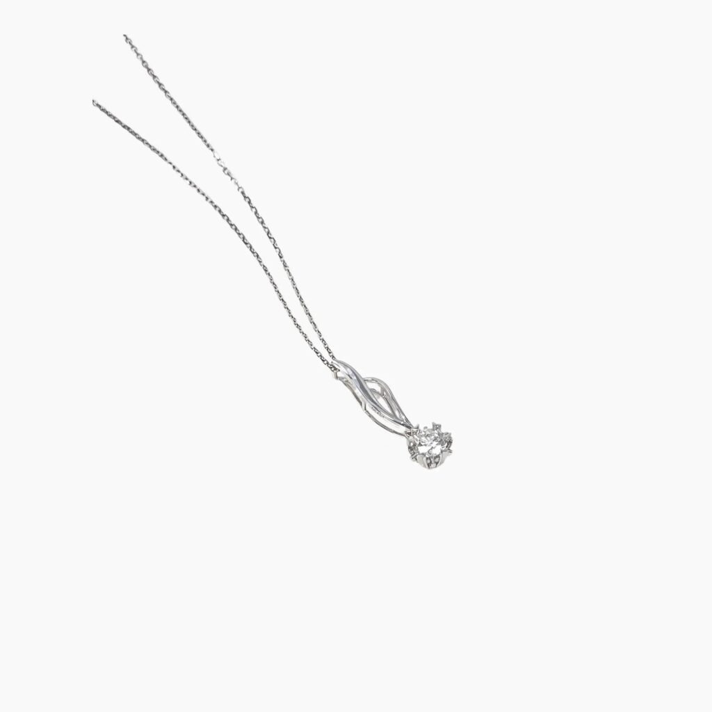 Note Diamond Solitaire Necklace
