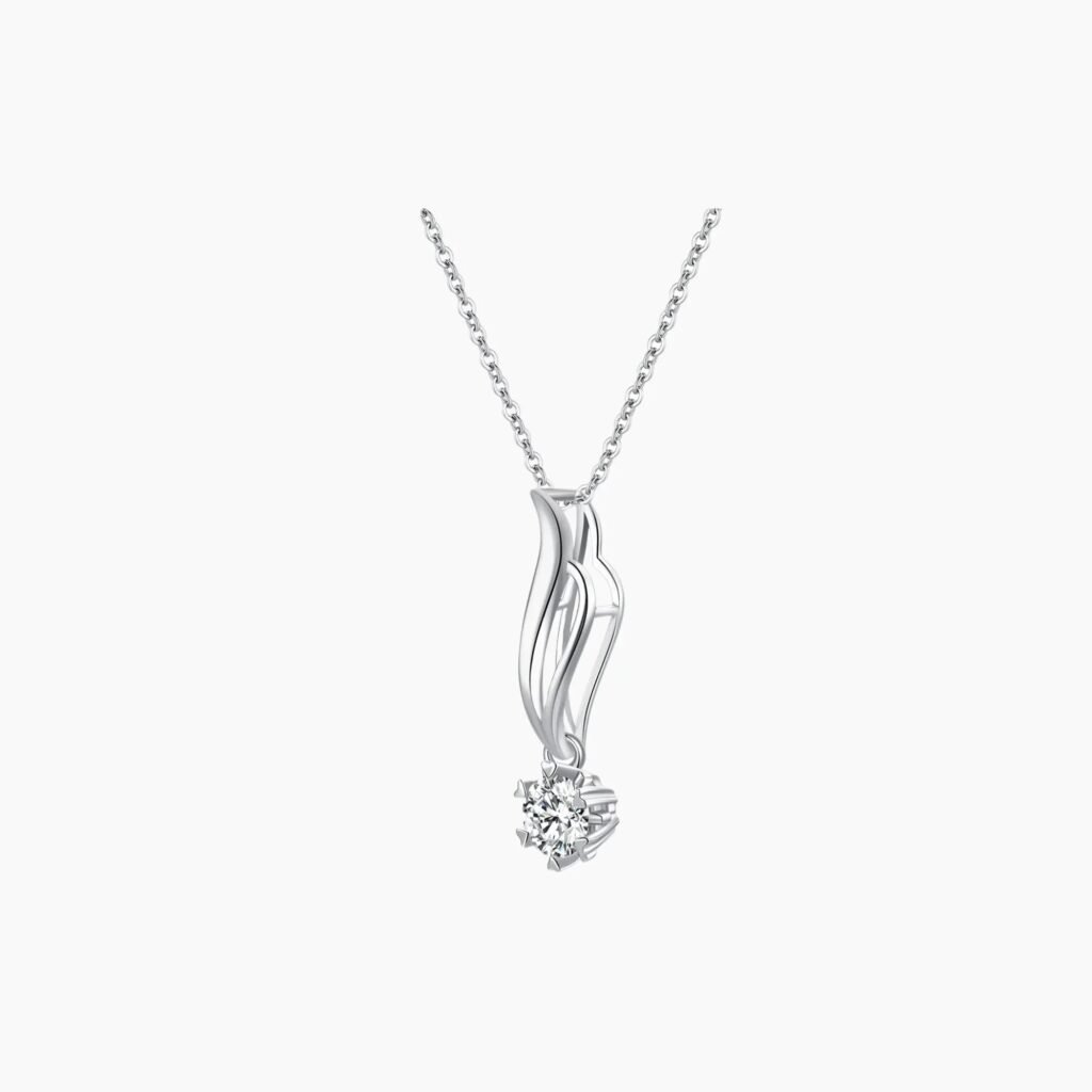 Note Diamond Solitaire Necklace