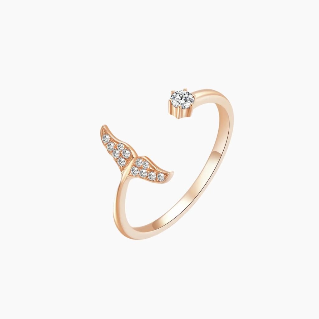 Whale Tail Diamond Ring