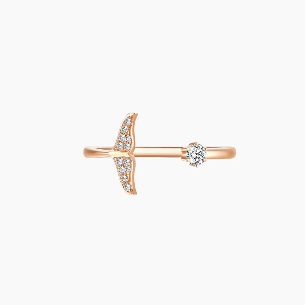 Whale Tail Diamond Ring