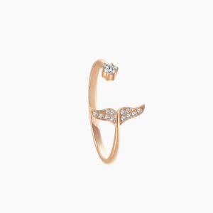 Whale Tail Diamond Ring