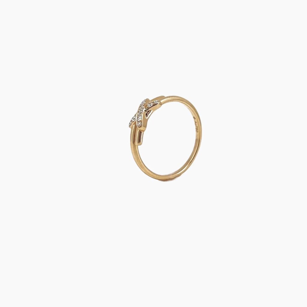 X Shaped Diamond Ring