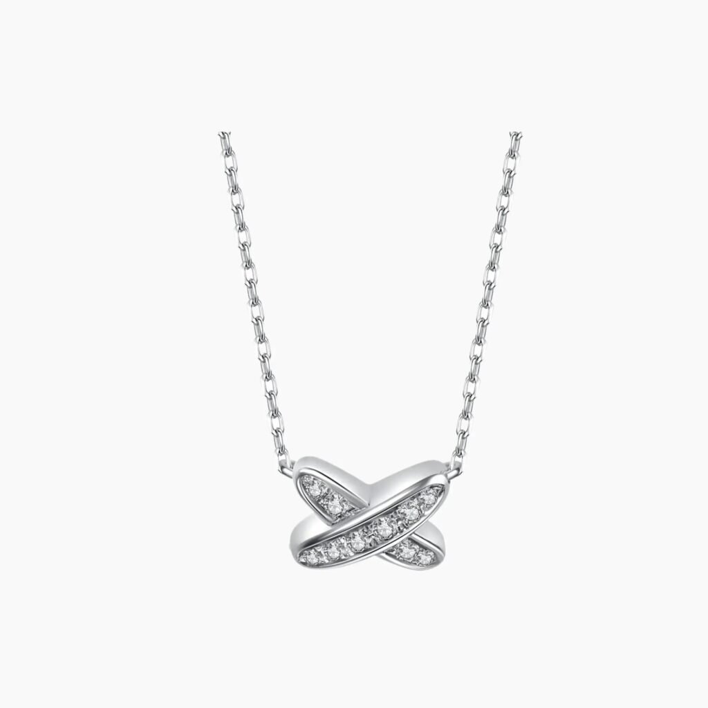 X Shaped Diamond Necklace
