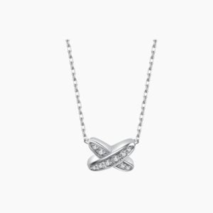 X Shaped Diamond Necklace