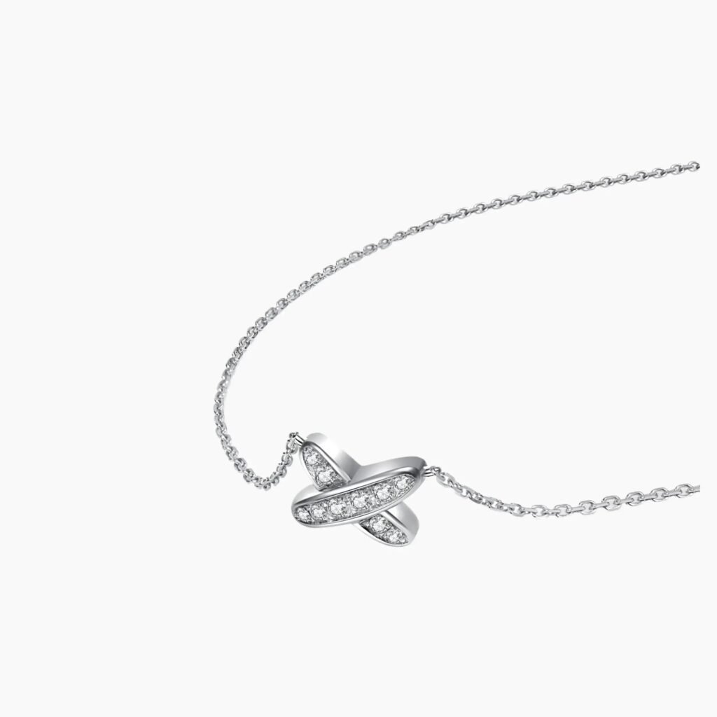 X Shaped Diamond Necklace