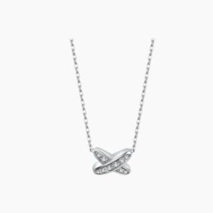 X Shaped Diamond Necklace