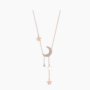 Moon Stars Diamond Necklace