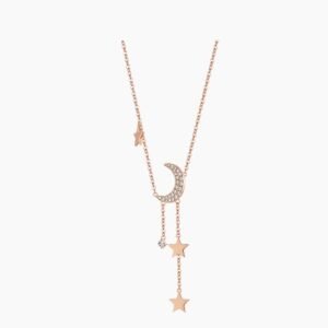 Moon Stars Diamond Necklace