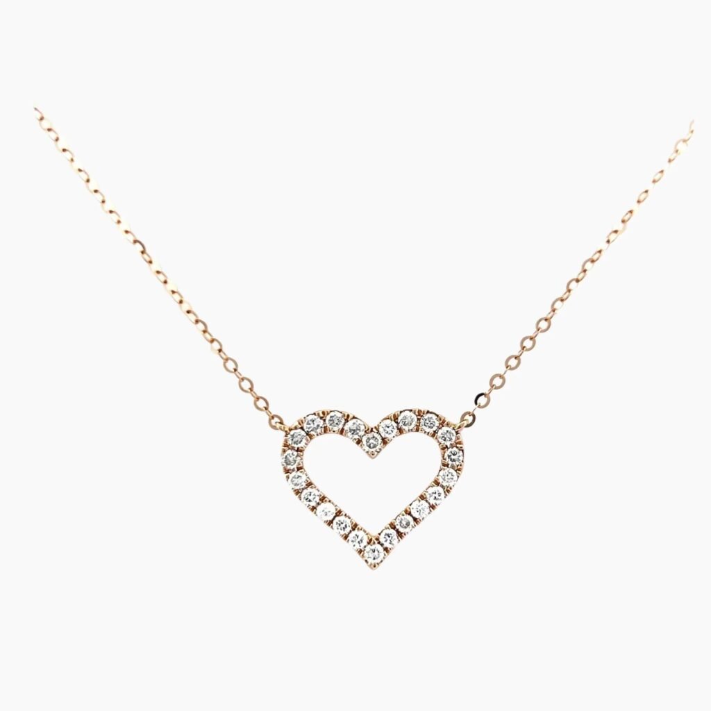 Pave Diamond Heart Necklace
