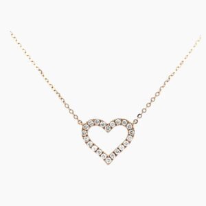Double Heart Crossover Diamond Necklace