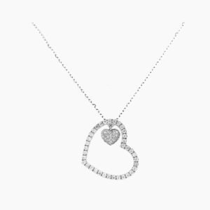 Nested Diamond Hearts Necklace